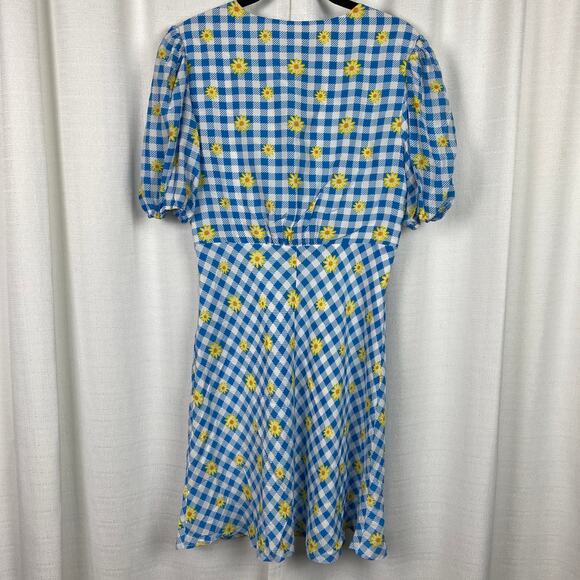 Staud Blue Gingham Daisy Milla Mini Dress Sz.8 NWT - Picture 11 of 14